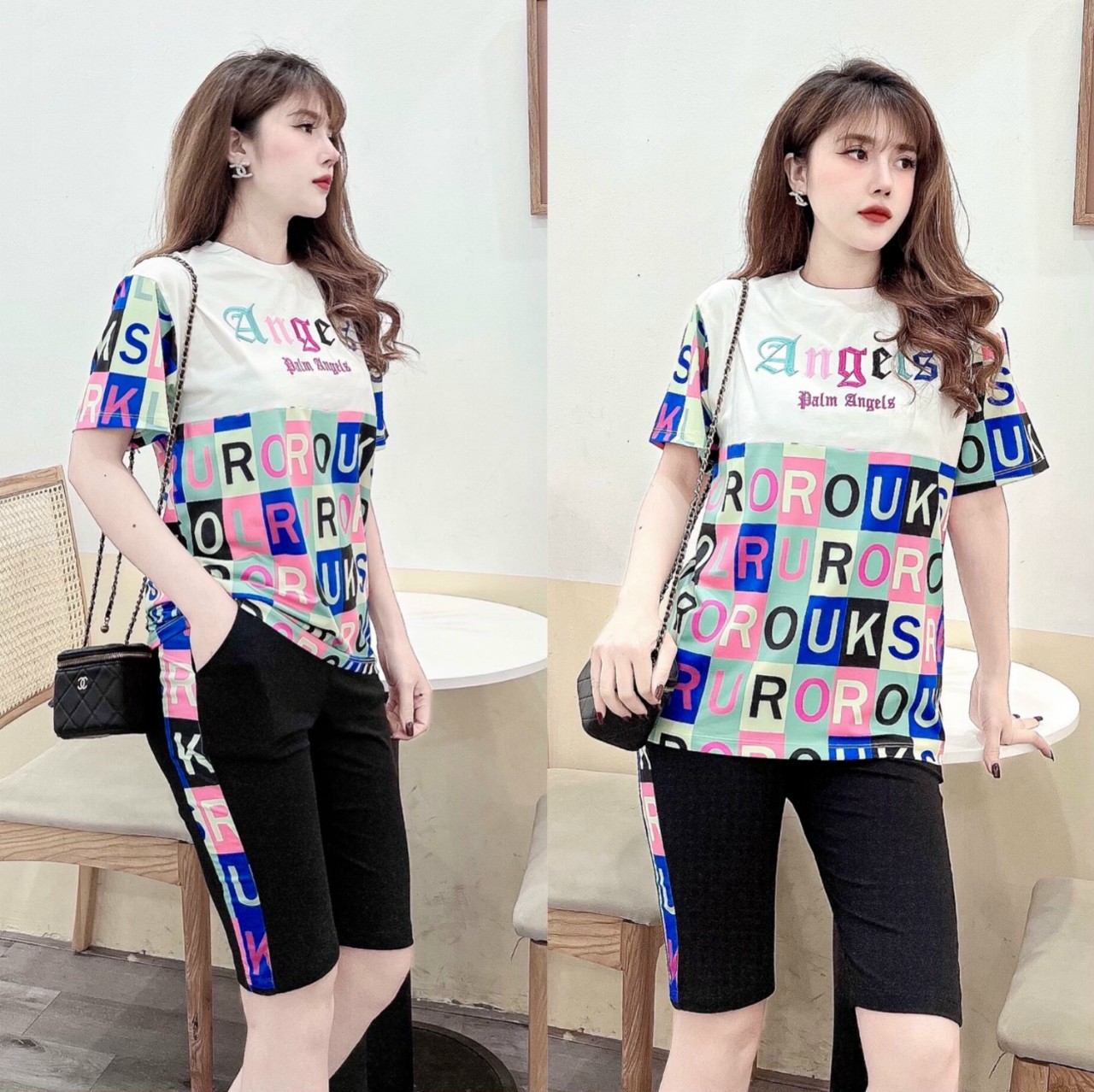 SET BỘ THỜI TRANG FOM RỘNG PHỐI HỌA TIẾT - BTN 371